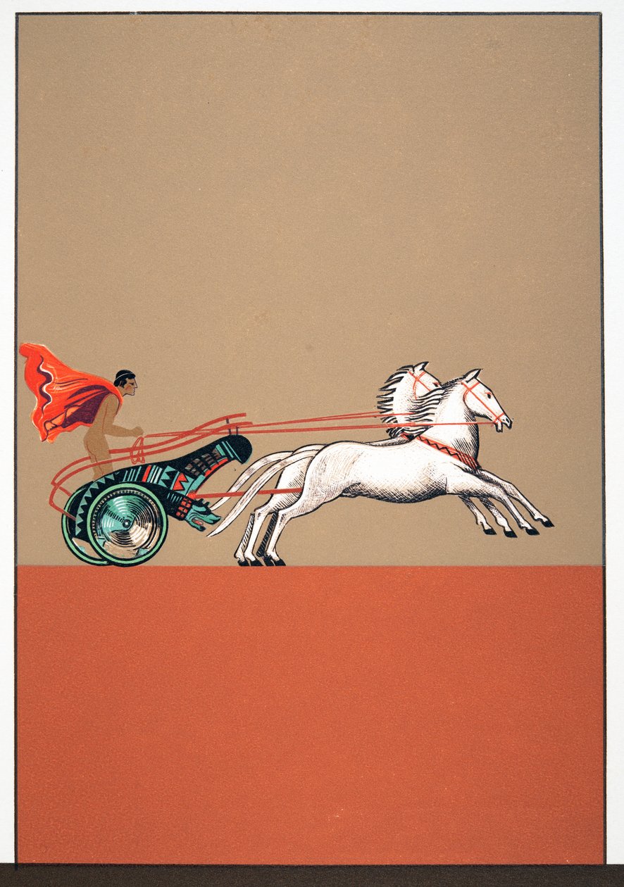 Man en wagen, illustratie uit Prométhée Enchaîné door Aeschylus, uitgegeven 1941 door Francois Louis Schmied