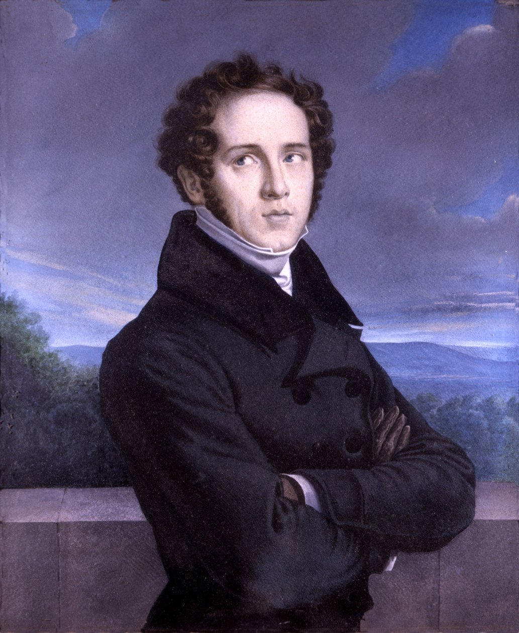 Portret van Vincenzo Bellini (1801-1835) door Francois Millet