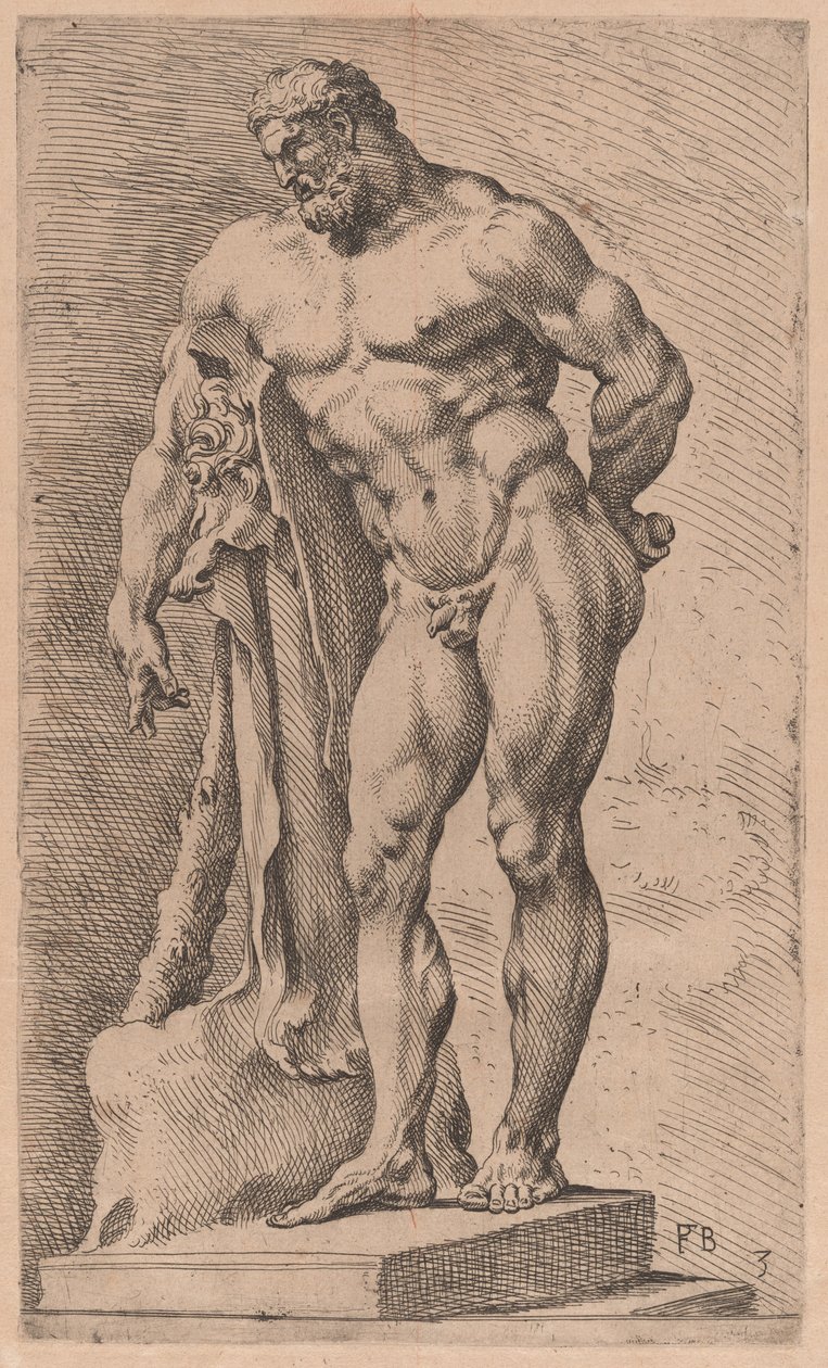 De Farnese Hercules, driekwart zicht naar links [plaat 3] door Francois Perrier