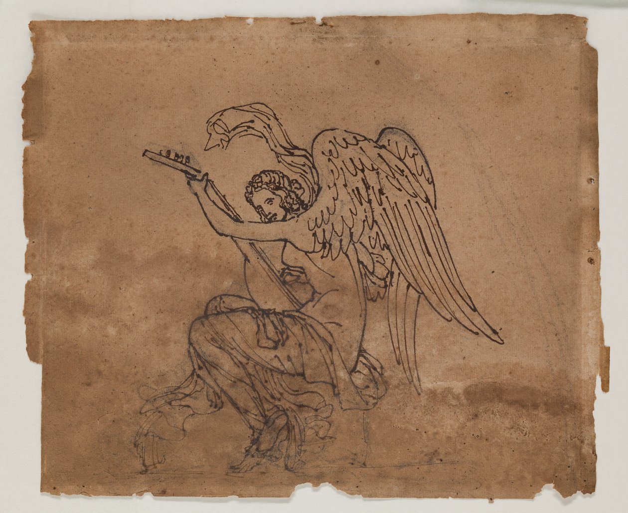 Allegorische figuur met luit, ca. 1825 door Francois Rude