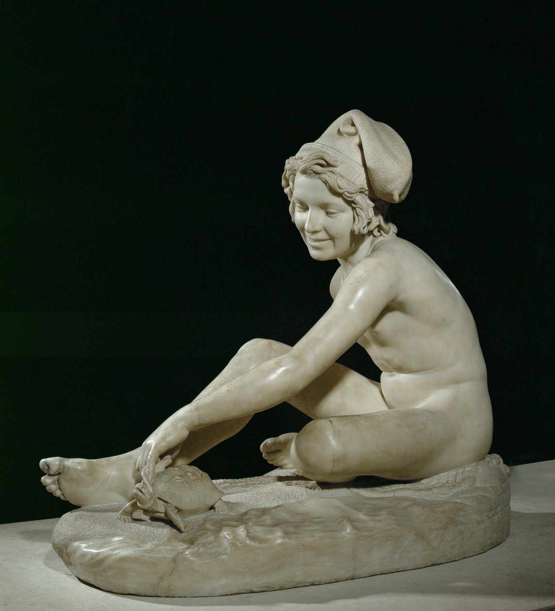 Napolitaanse vissersjongen spelend met een schildpad (sculptuur) door Francois Rude