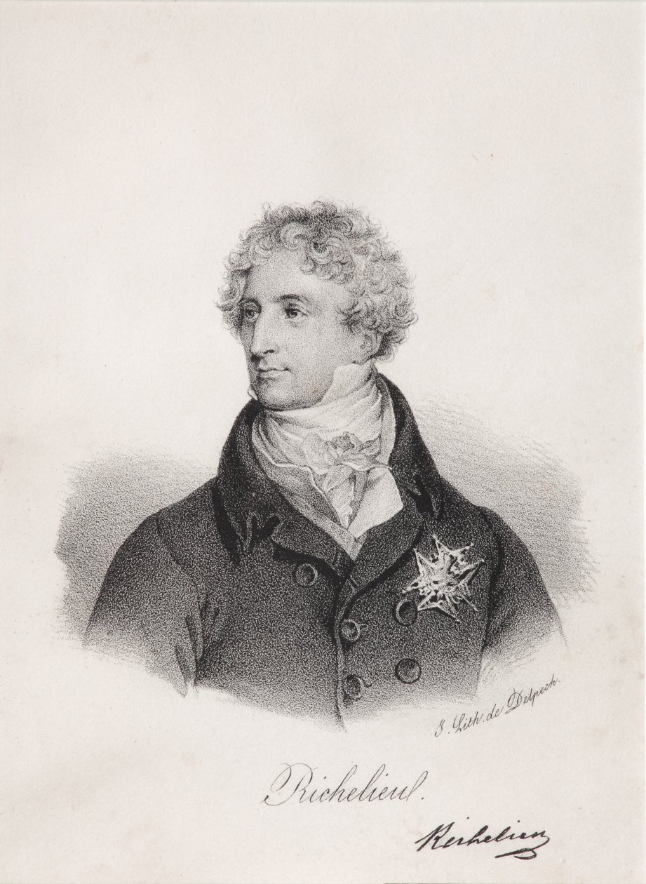 Portret van Armand Emmanuel du Plessis, hertog van Richelieu, 1820s door Francois Seraphin Delpech
