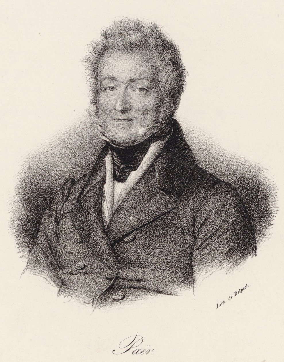 Portret van de componist Ferdinando Paer door Francois Seraphin Delpech