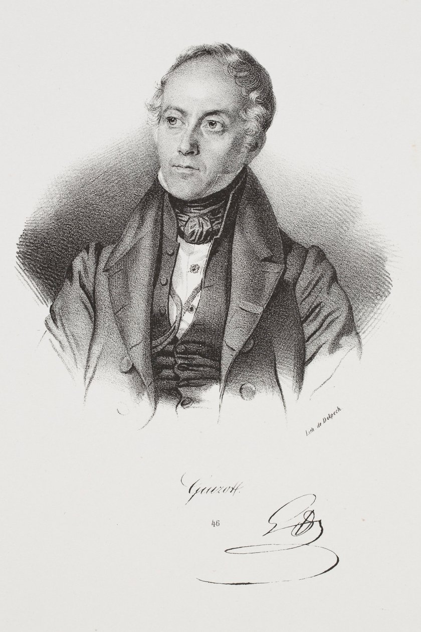 Portret van de politicus François Pierre Guillaume Guizot door Francois Seraphin Delpech