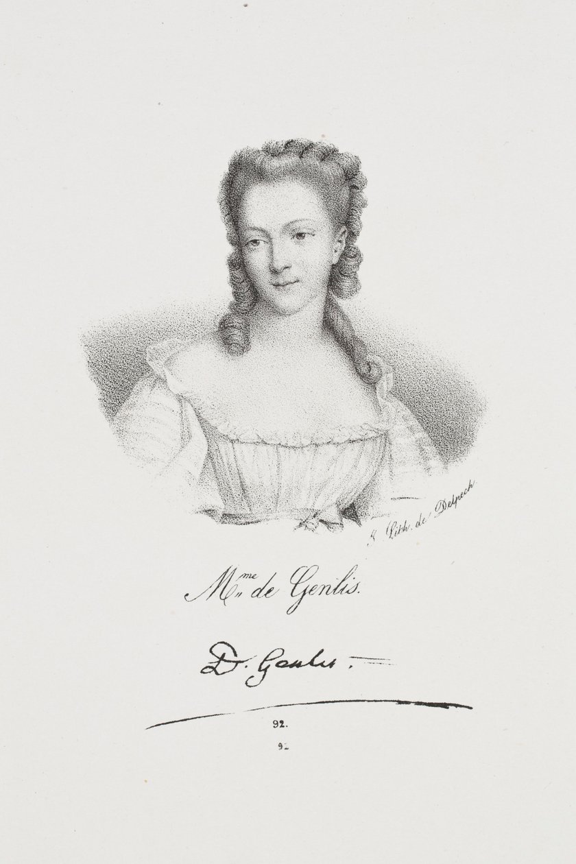 Portret van de schrijfster Félicité de Genlis door Francois Seraphin Delpech