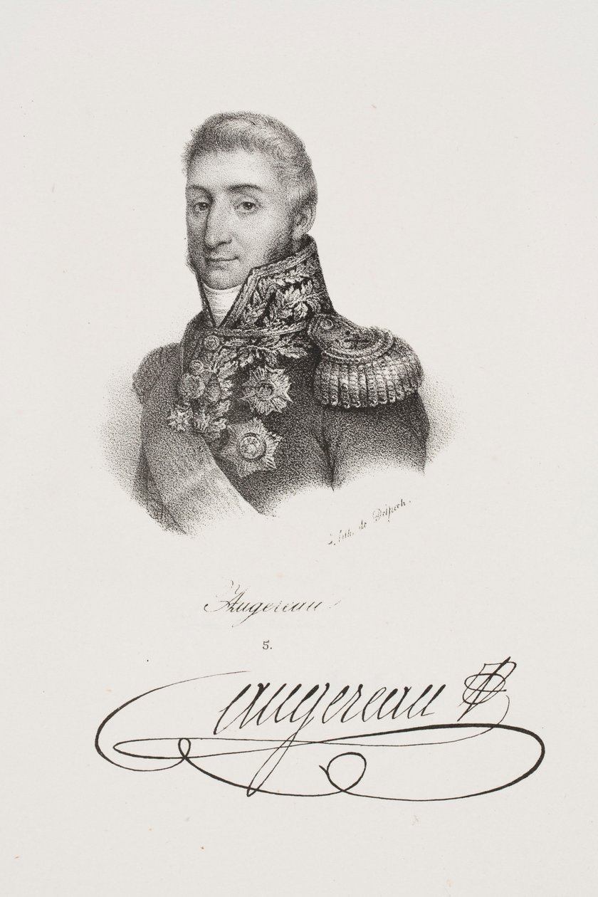 Portret van maarschalk Charles Pierre François Augereau door Francois Seraphin Delpech