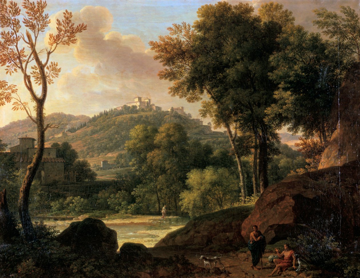 Het platteland rond Florence, Italië, laat 18e begin 19e eeuw door Francois Xavier Fabre