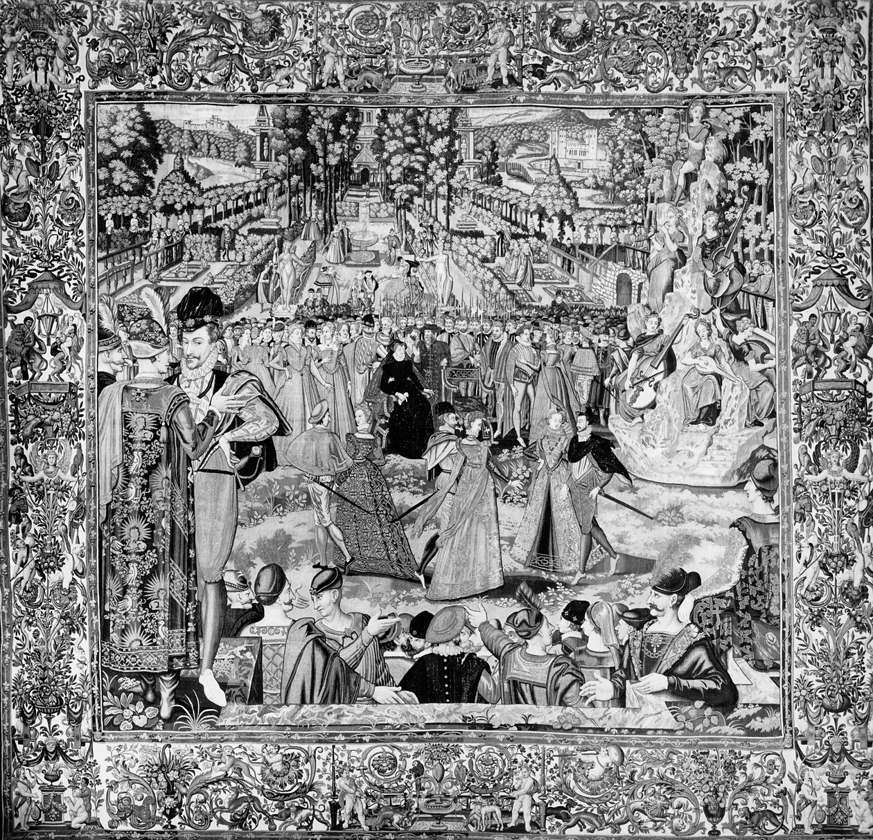 Festival ter ere van de Poolse ambassadeurs in aanwezigheid van Catherine de Medici en Henri III door Francois after Quesnel