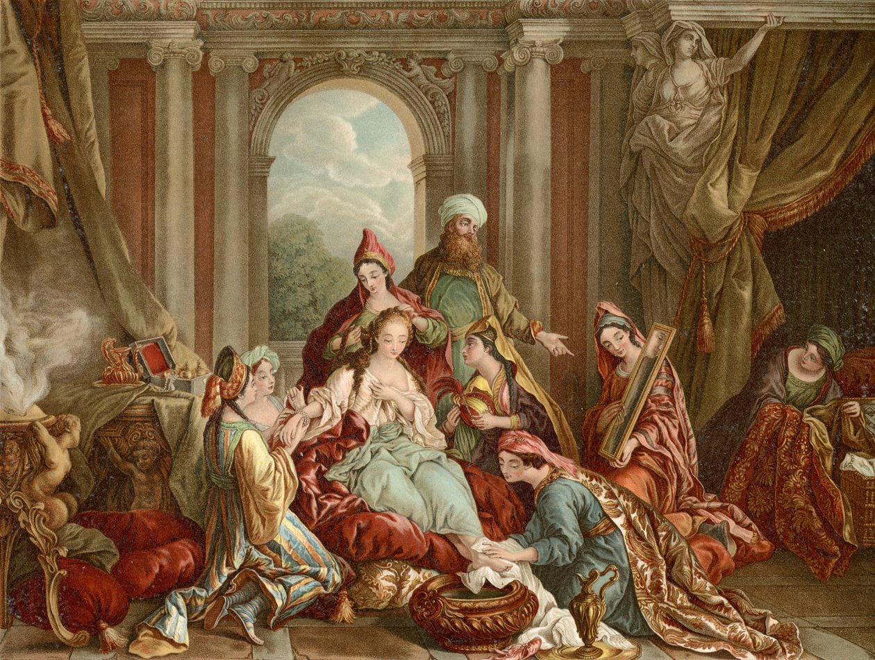 Esther wordt versierd voor de Koning door Francois de after Troy