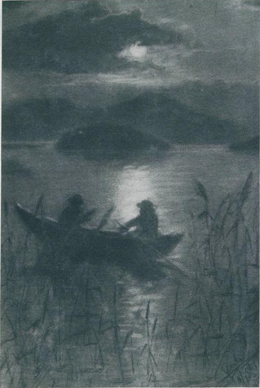 Nacht op het Cerknica Meer door Franjo Sterle