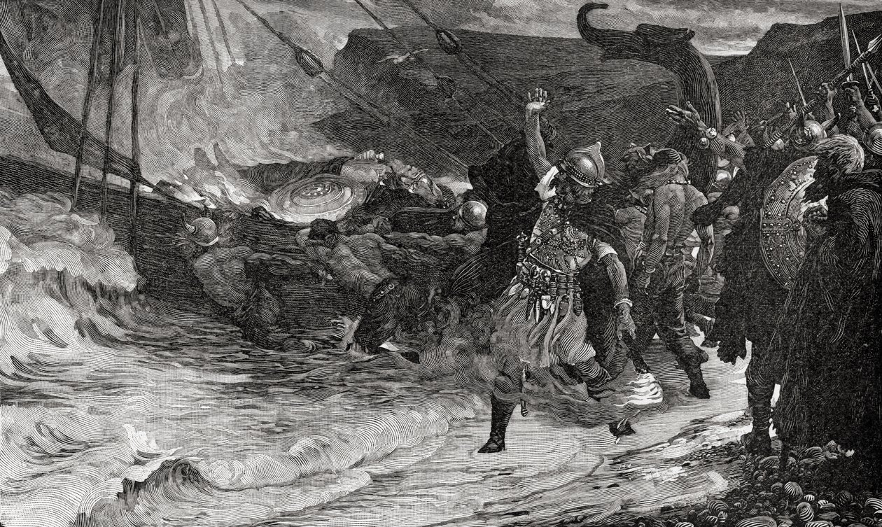 De begrafenis van een Viking, uit het boek 