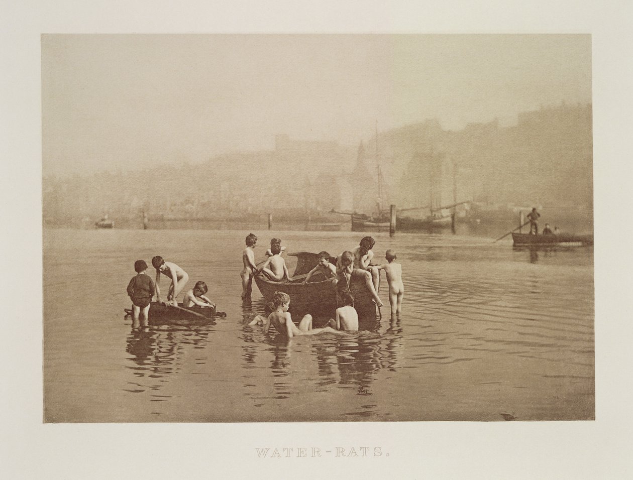 Waterratten, c.1889 door Frank Meadow Sutcliffe