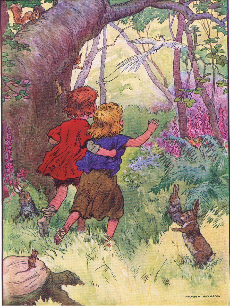 De kinderen waren verdwaald, uit Hans en Grietje gepubliceerd door Blackie & Son Limited, ca. 1940 door Frank Adams