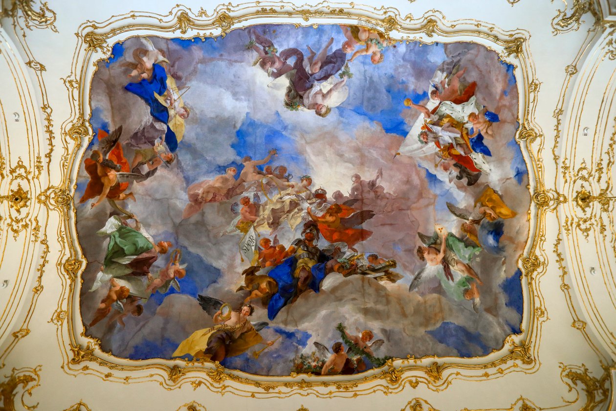 Plafondschildering in de kleine galerij van paleis Schönbrunn, Wenen, Oostenrijk, 2024 (foto) door Frank Buffetrille