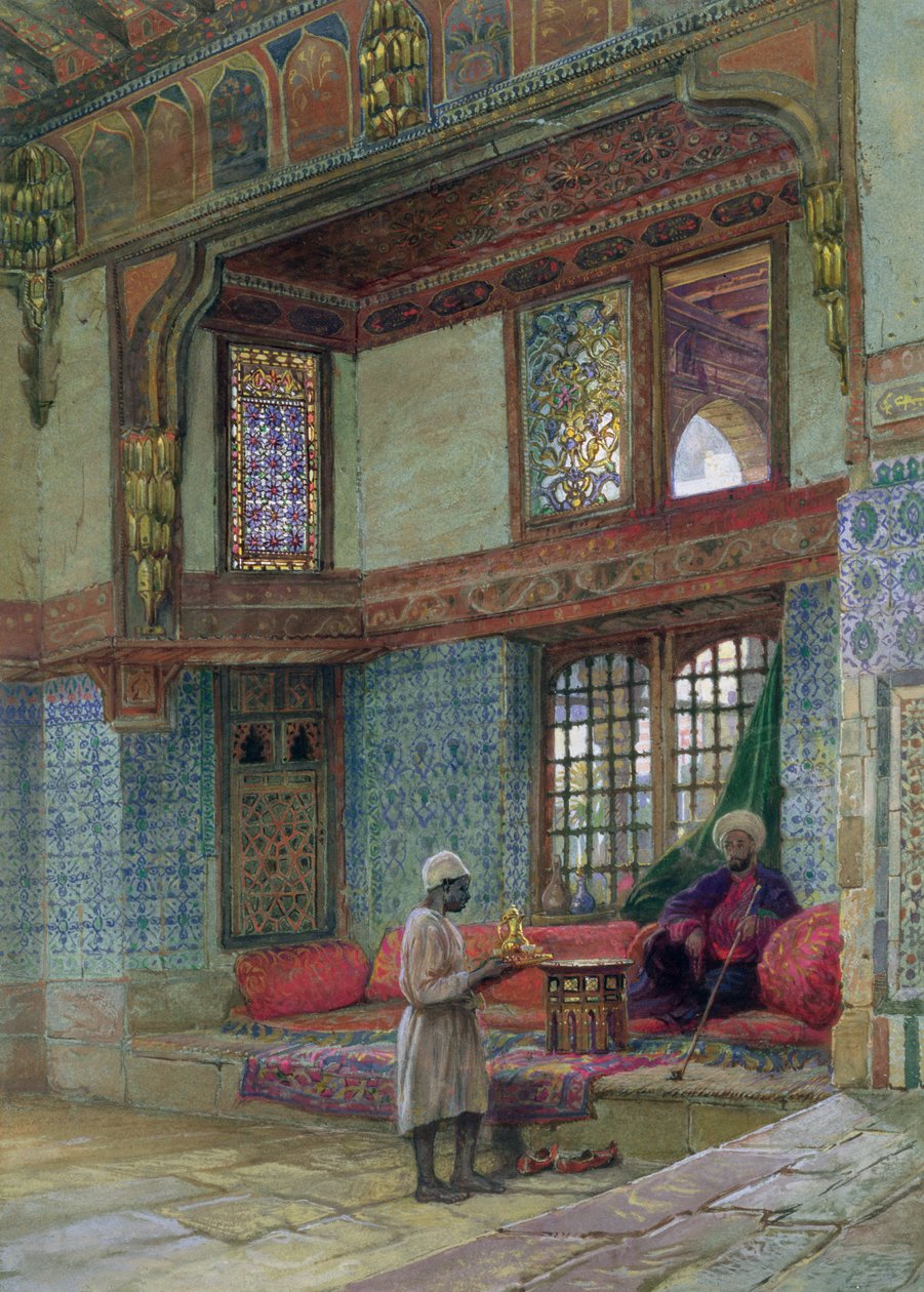 Recess in de ontvangstruimte in het huis van de Mufti Sheik El Mahadi, Caïro door Frank Dillon