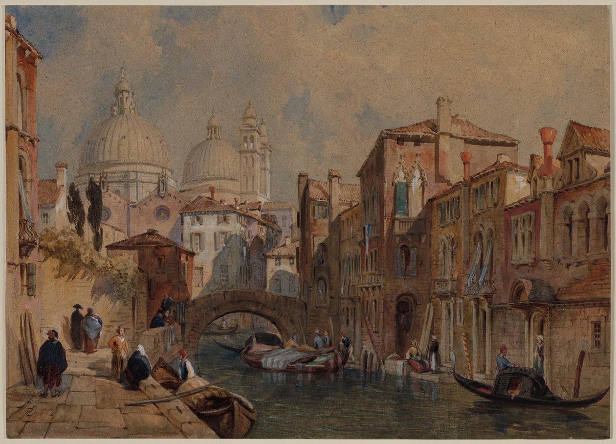 Uitzicht op Venetië: De koepel van Santa Maria della Salute, 1853 door Frank Dillon