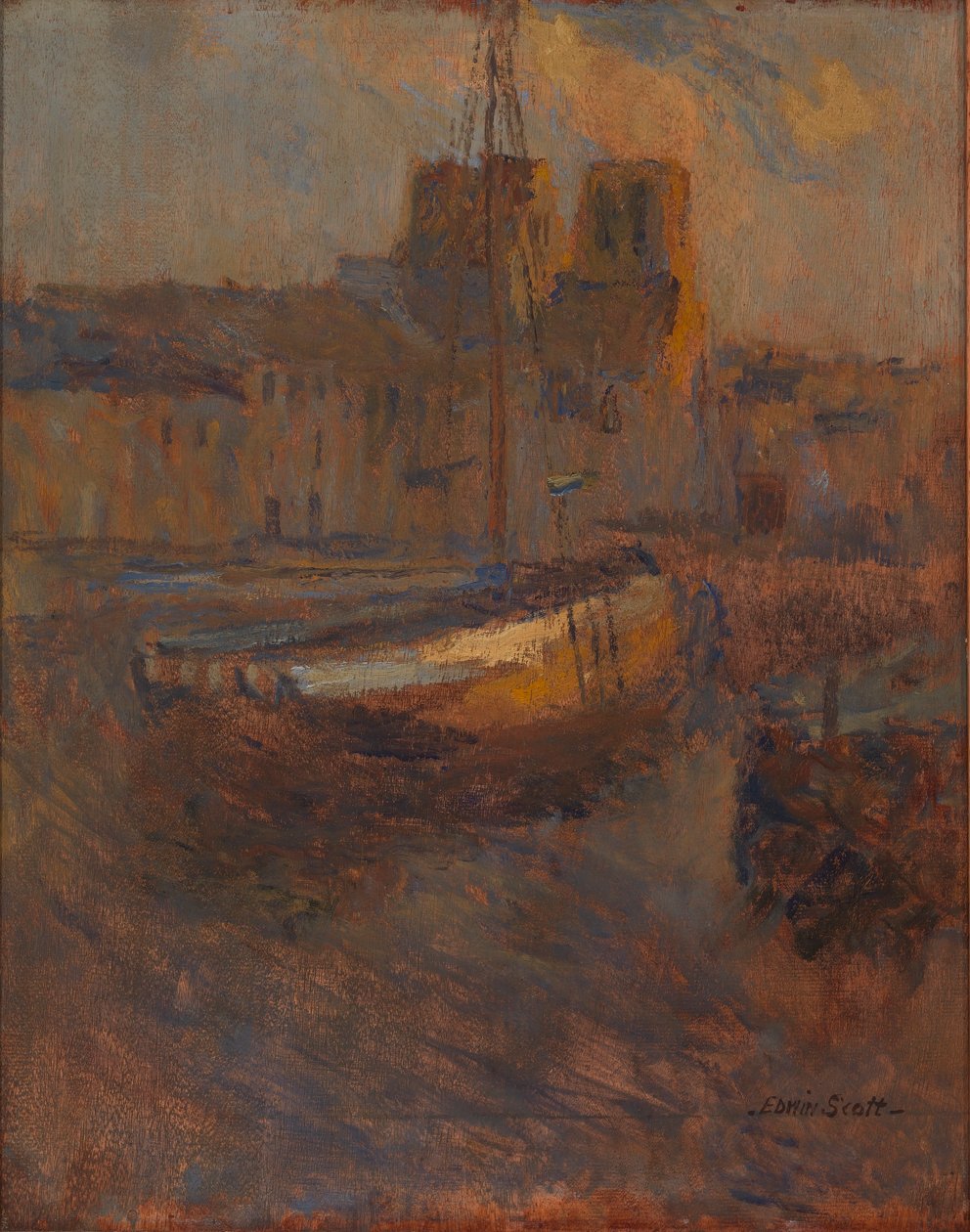 Schepen voor anker, Cherbourg nr. II door Frank Edwin Scott