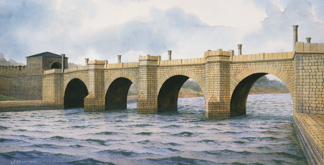 Muur van Hadrianus Chesters Bruggenhoofd door Frank Gardiner