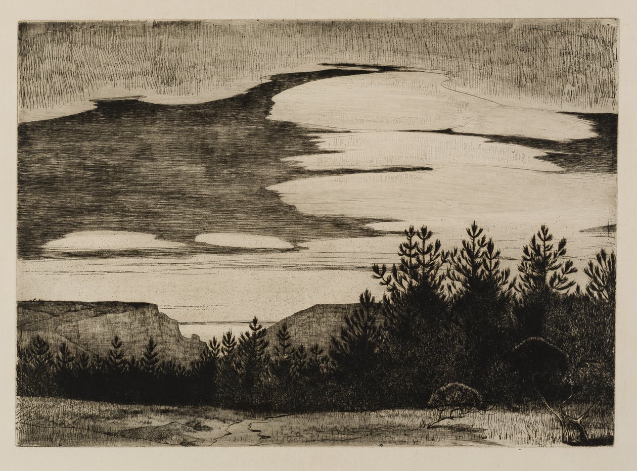Een uitzicht op de baai [Lamorna] door Frank Gascoigne Heath