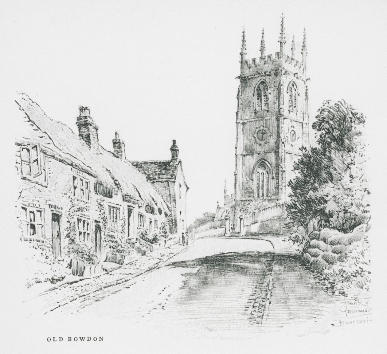 Old Bowdon (litho) door Frank Greenwood