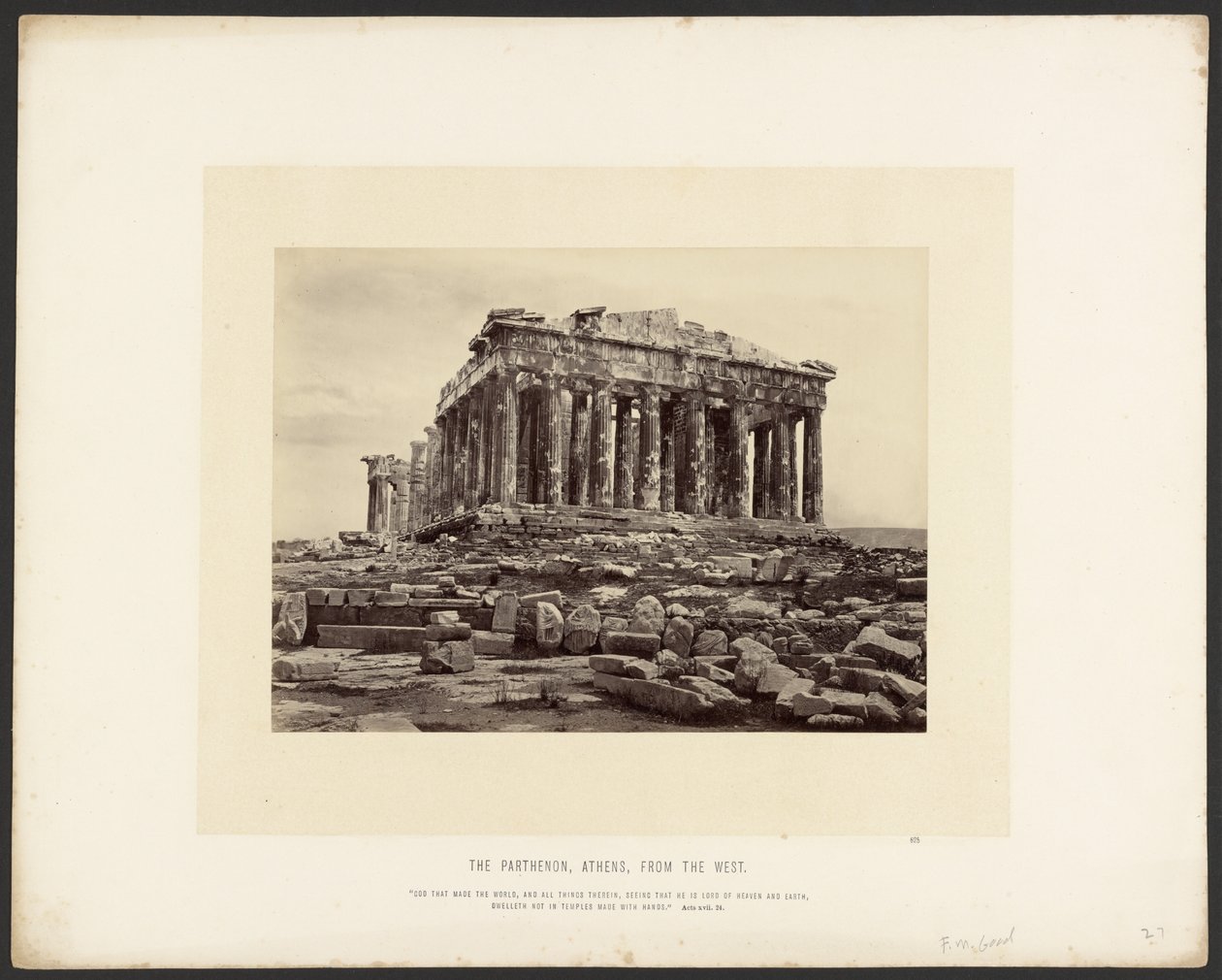 Het Parthenon, Athene, vanuit het westen door Frank Mason Good