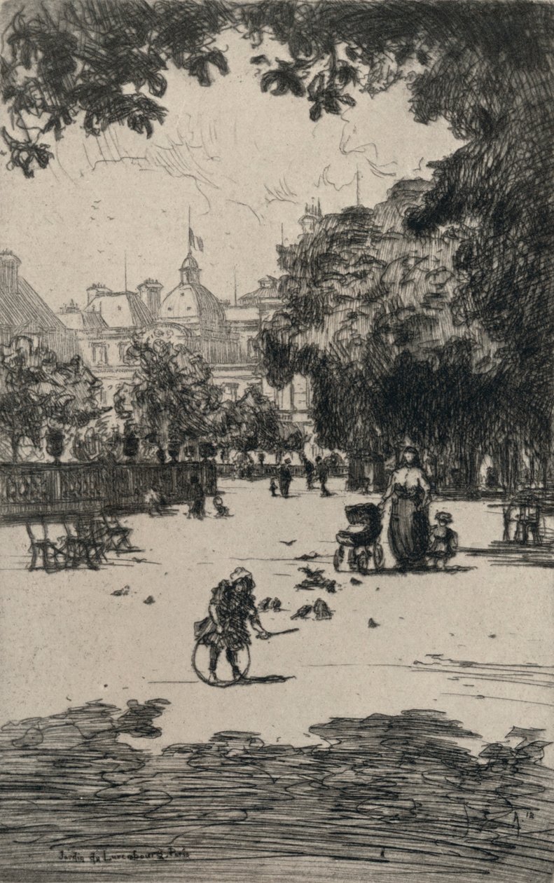 Jardin du Luxembourg, 1915 door Frank Milton Armington