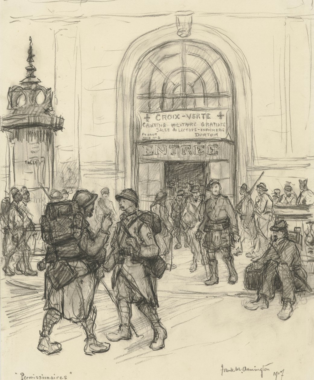 Vergunninghouders, 1917 door Frank Milton Armington