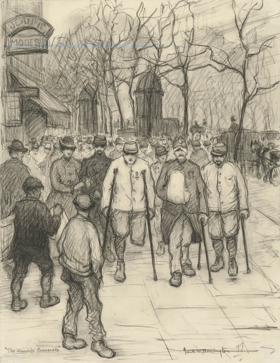 De promenade van de gewonden, 1917 door Frank Milton Armington
