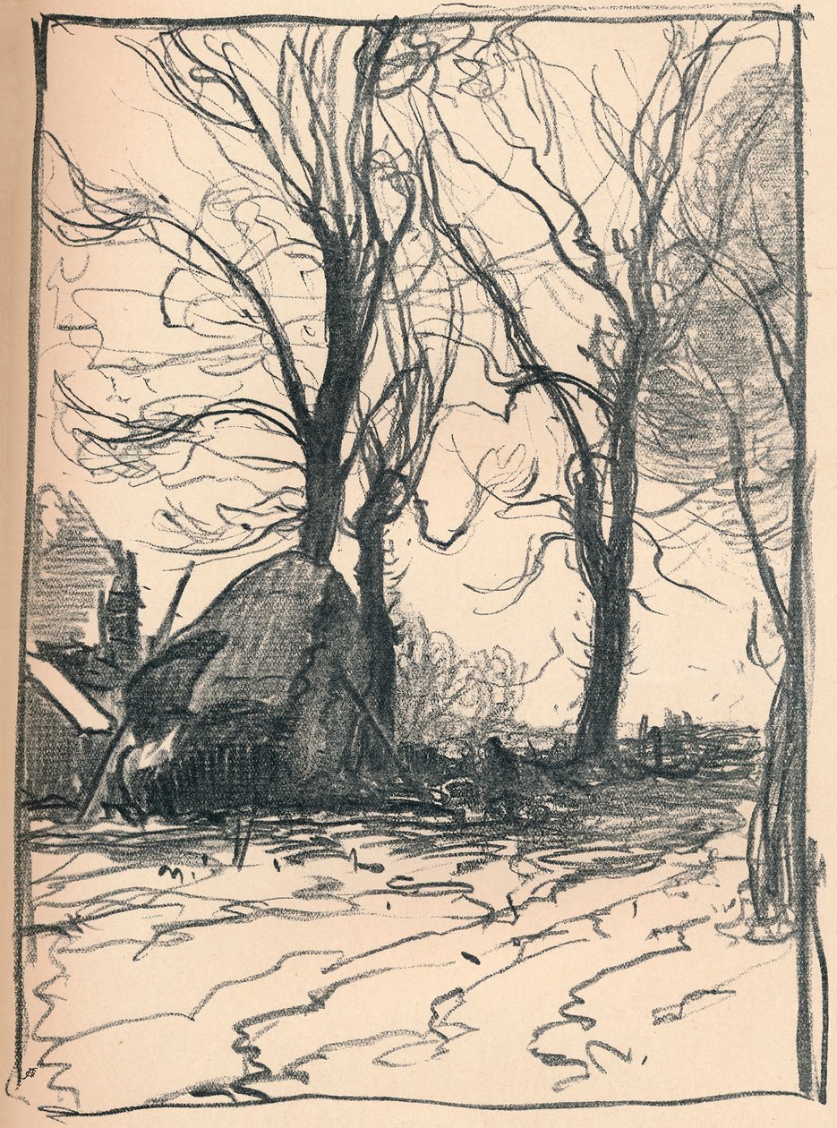 Studie van Bomen, Sompting, Sussex, 19e eeuw door Frank Mura