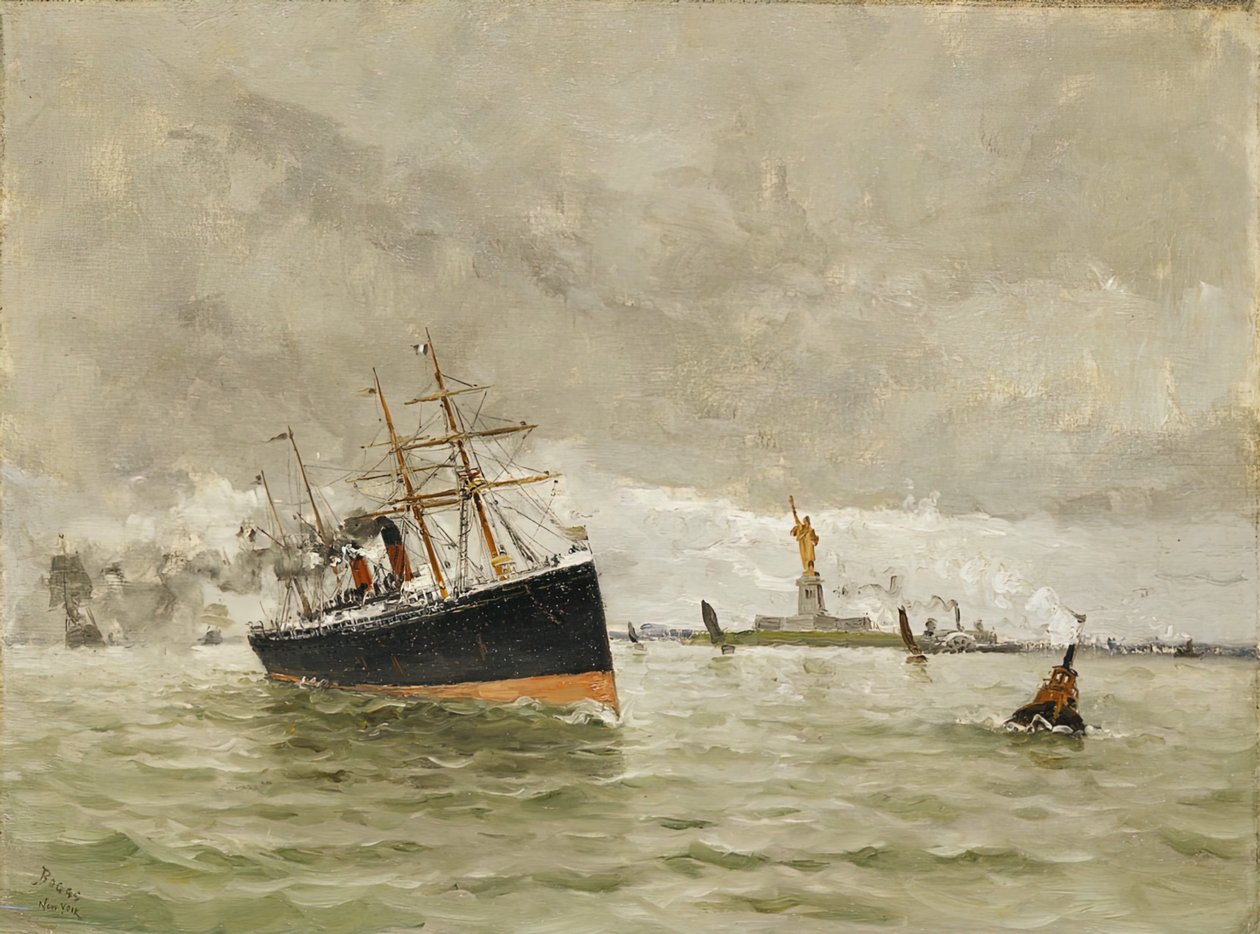 New York: De haven binnenvaren, 1887 door Frank Myers Boggs