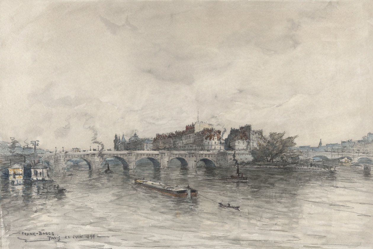 Het Eiland, Parijs (Pont Neuf) door Frank Myers Boggs