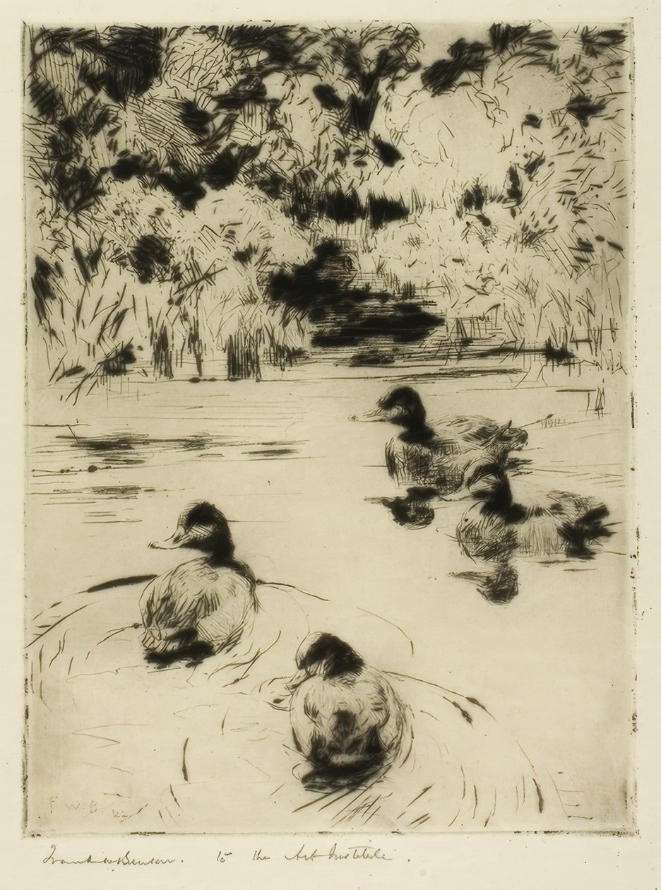 Kleine blauwbekjes door Frank Weston Benson