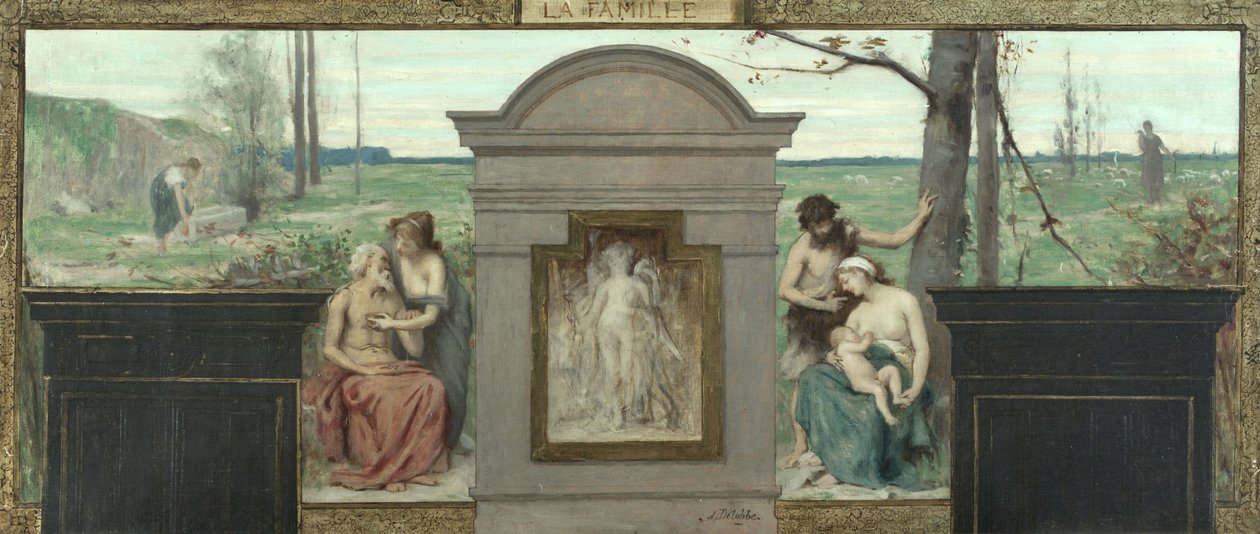 Schets voor het stadhuis van het 15e arrondissement: Het gezin door François Alfred Delobbe