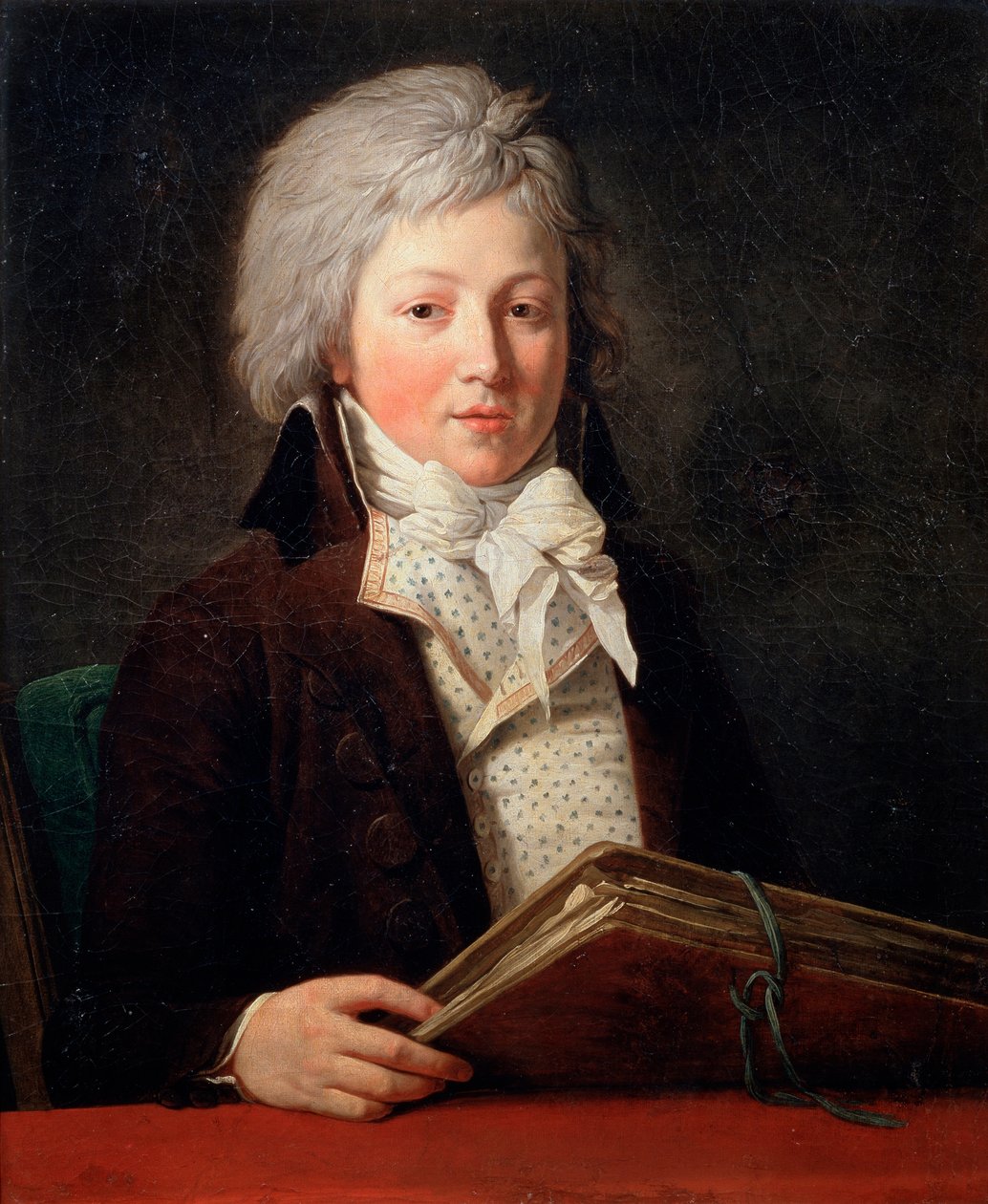 Portret van een jonge man met een map met tekeningen, 1791 door François André Vincent