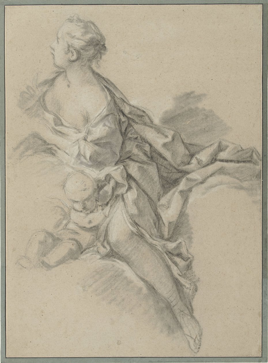 Studie van een vrouw (Clytia); voorbereidende studie voor 