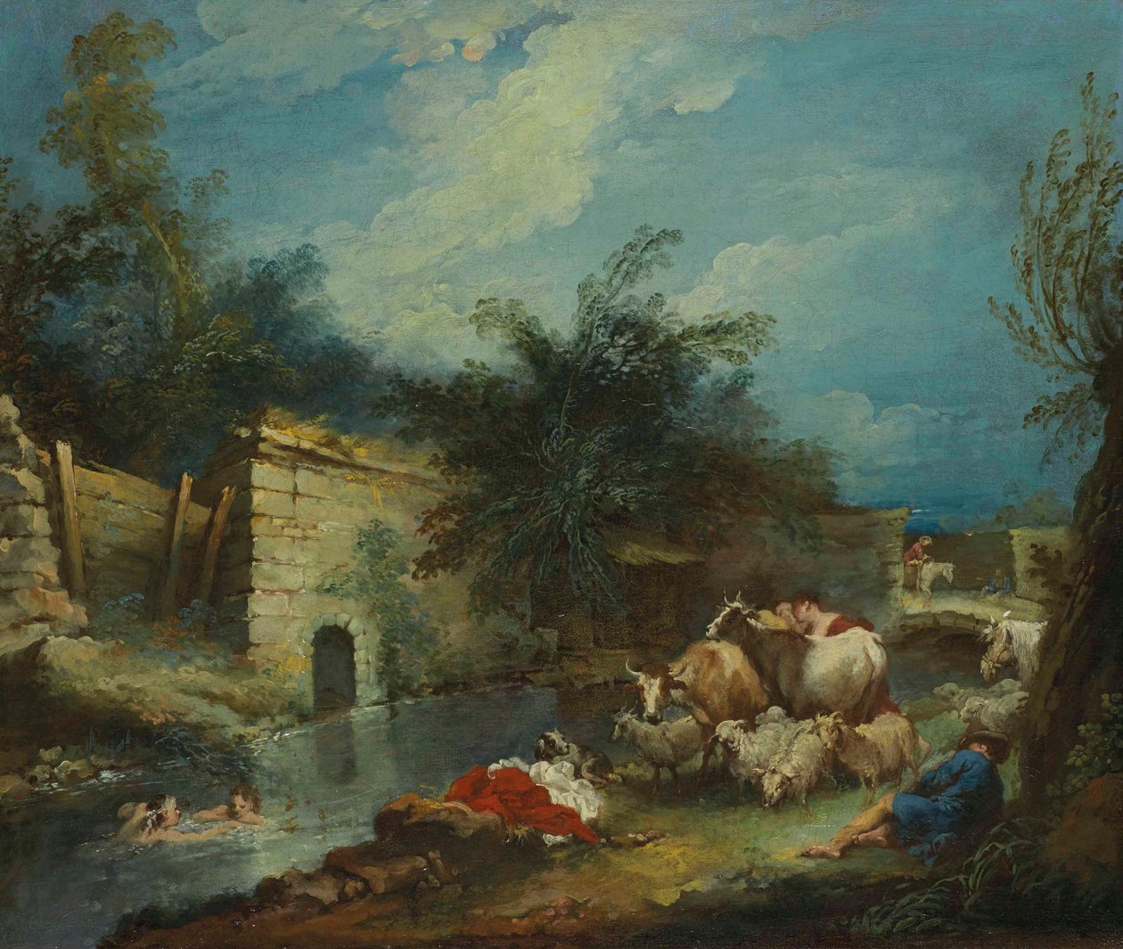 Boucher - De herdersrust door François Boucher