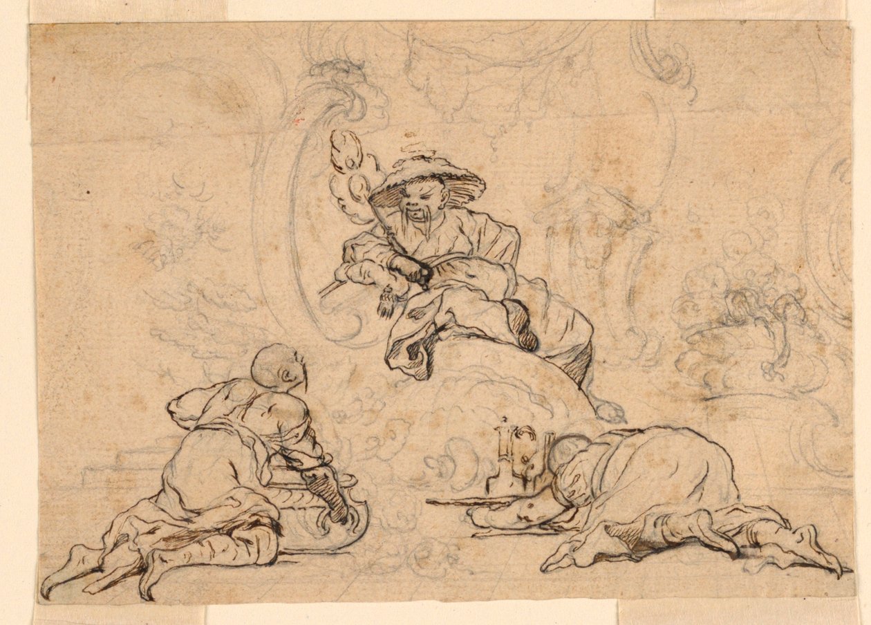 Ontwerpen voor Chinoiserie ornament door François Boucher