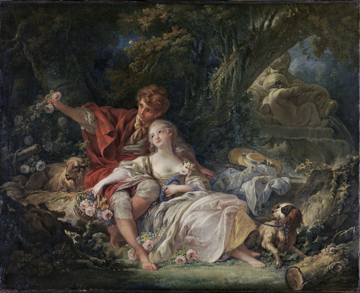 Duits: Herder en herderin pastoraal door François Boucher