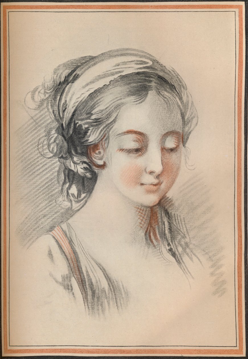 Hoofd van een Meisje, ca. 1746 door François Boucher