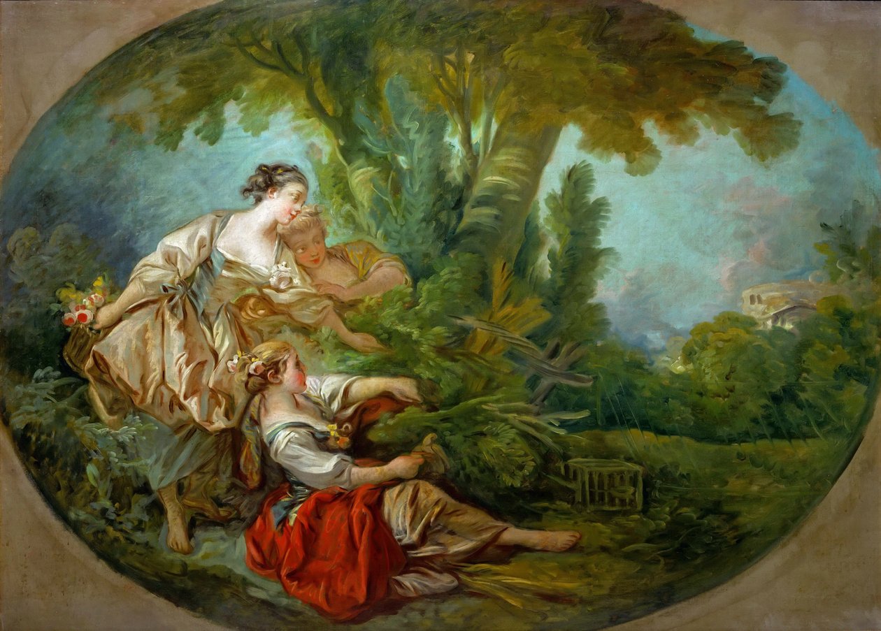 Lappeau, ook wel genoemd de vogel gevangen in de netten door François Boucher