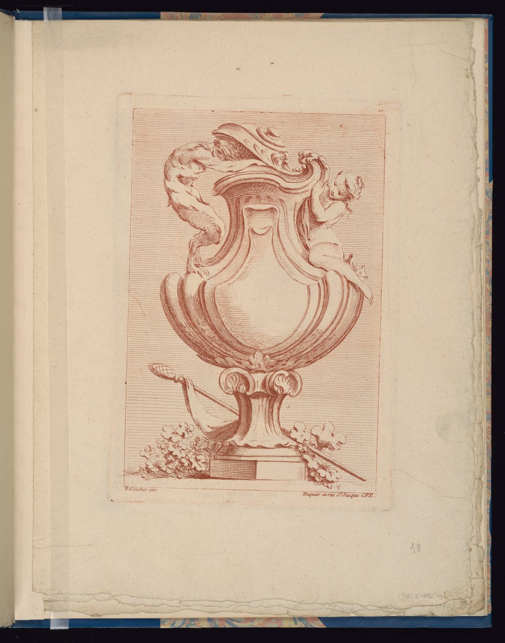 Plaat 10, Livre de vases (Boek van Vazen) door François Boucher