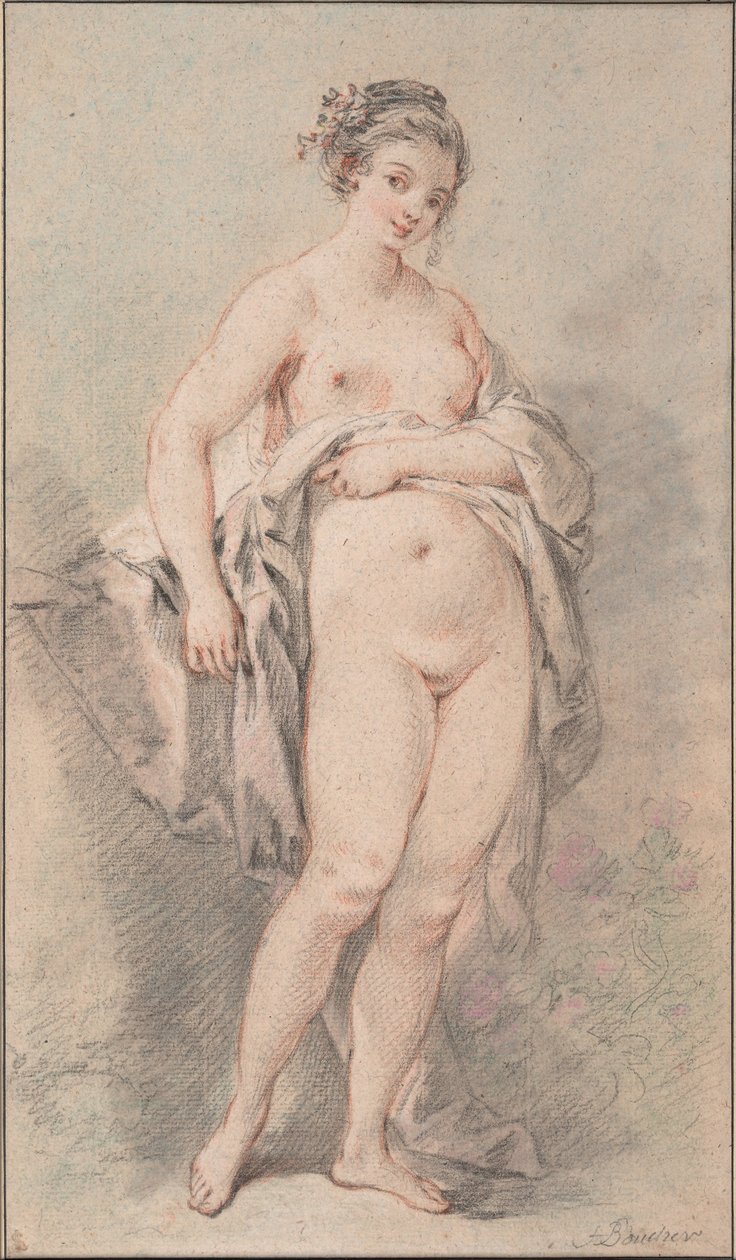 Staand naakt meisje door François Boucher