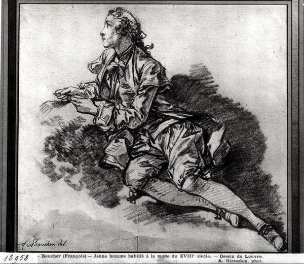 Studie van een Jonge Man door François Boucher