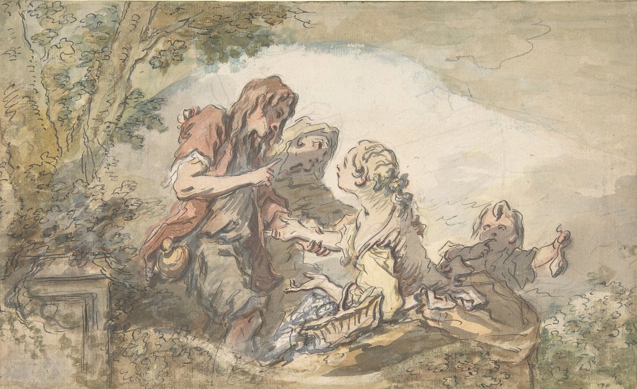 De waarzegster, 18e eeuw door François Boucher