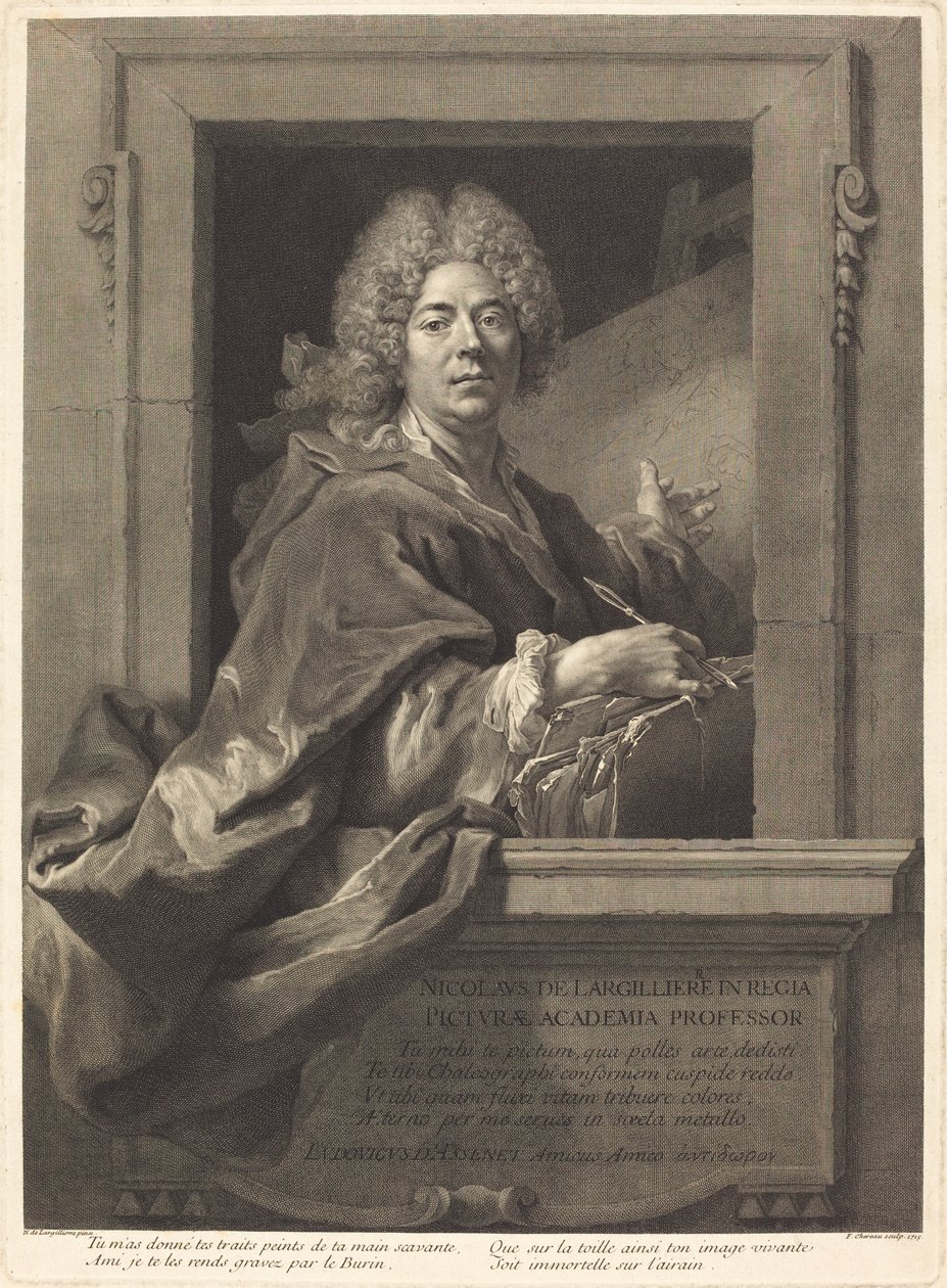 Nicolas de Largillière door François Chereau I after Nicolas de Largillierre