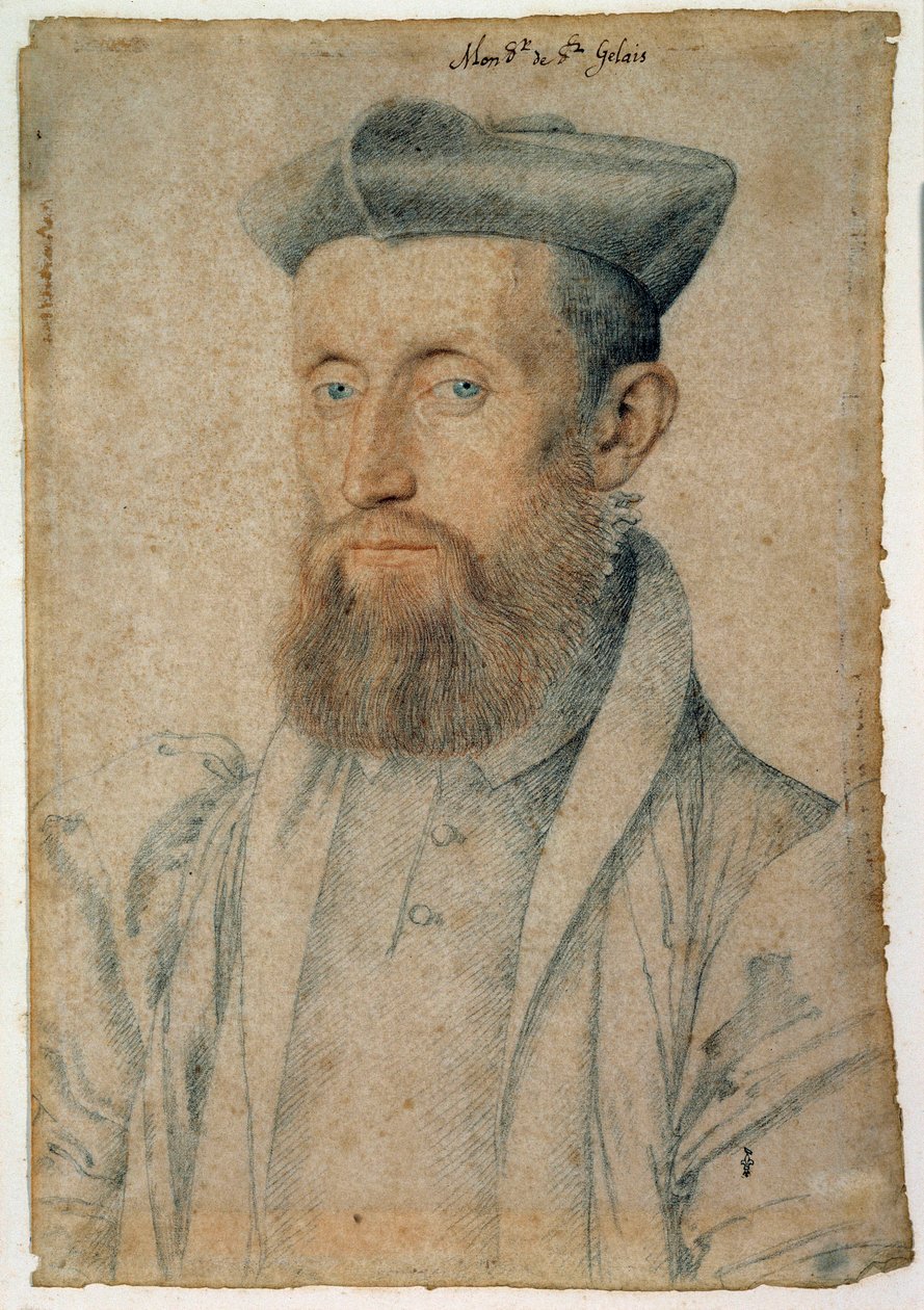 Portret van Mellin de Saint-Gelais, Franse dichter door François Clouet