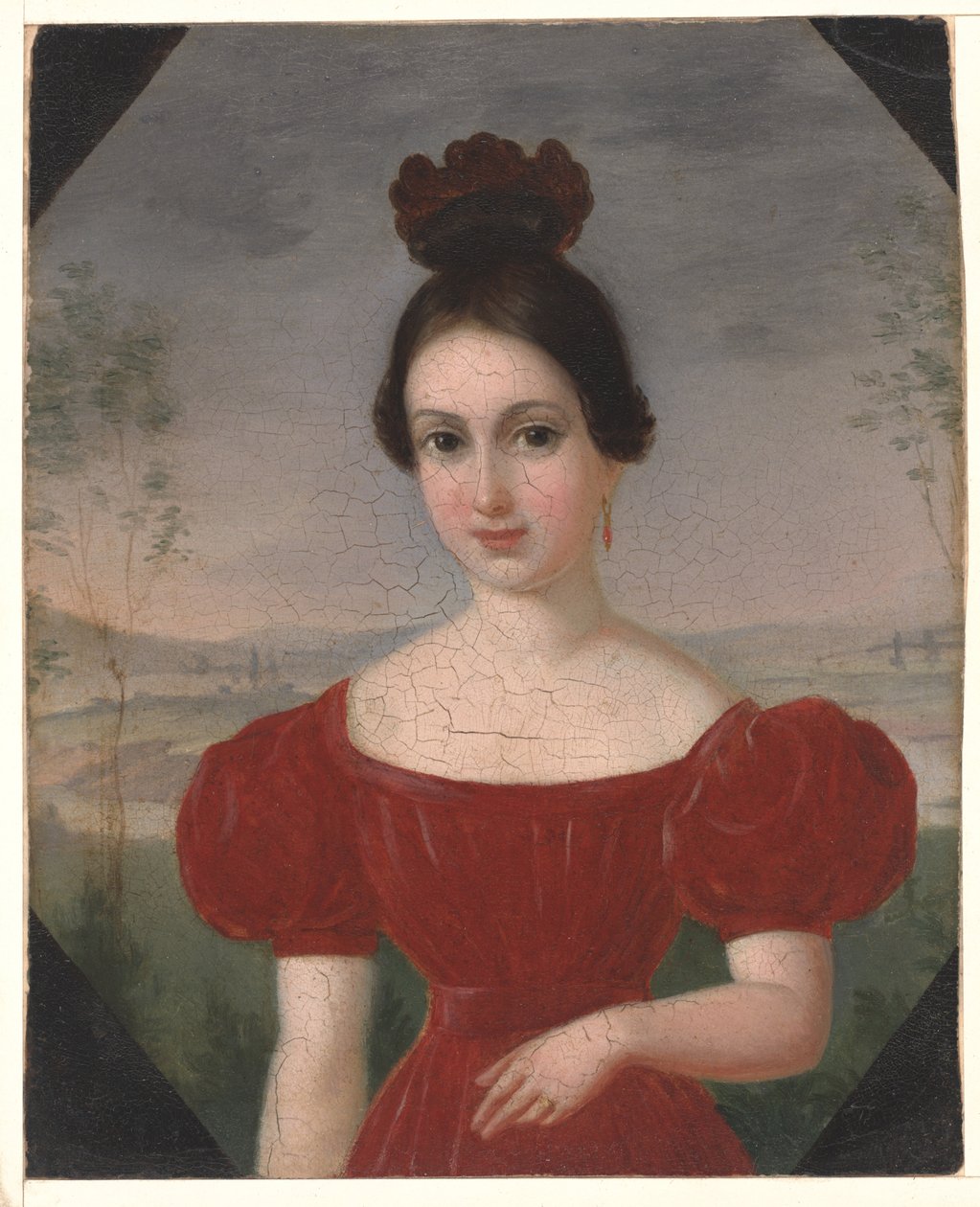 Portret van Marie Louise Tétu, Madame François Fleischbein door François Fleischbein