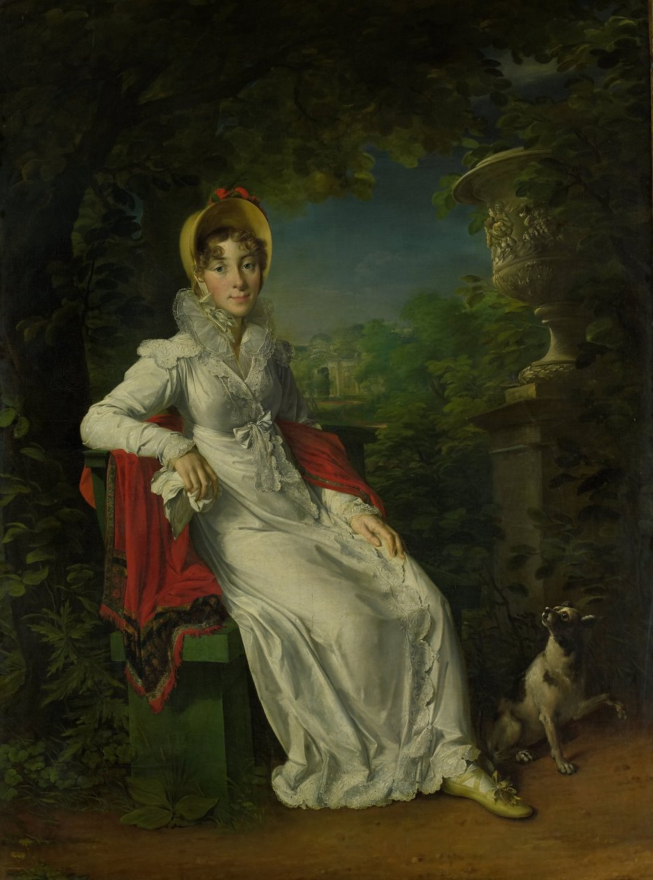Carolina Ferdinanda Louisa van Sicilië (1798-1870). Echtgenote van Charles Ferdinand, hertog van Berry, in het park van Bagatelle in het Bois de Boulogne (bij Parijs) door François Gérard