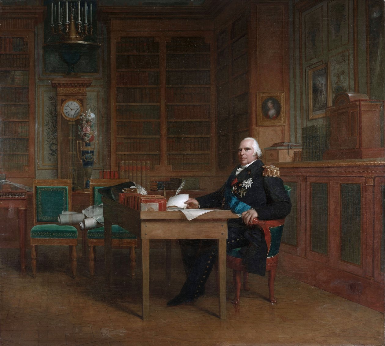 Koning Lodewijk XVIII in zijn studeerkamer in de Tuilerieën door François Gérard