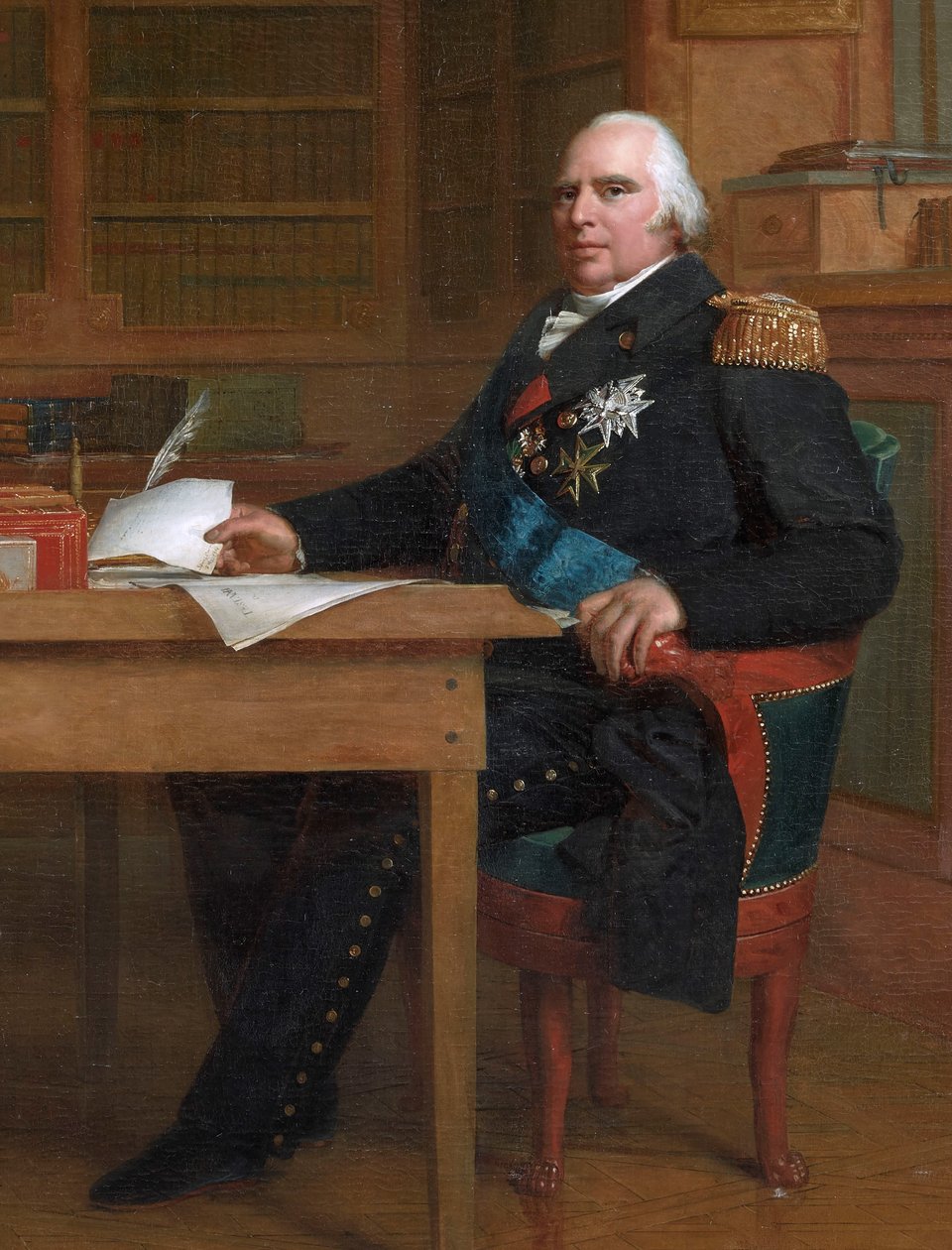 Koning Lodewijk XVIII in zijn studeerkamer in de Tuilerieën door François Gérard